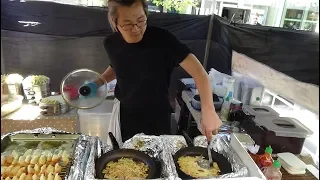 Yummy Korean Dumplings & Pancakes (Pajeon) at "Mandu Ka-Ge" Taste of Korea Street Food Stall, London