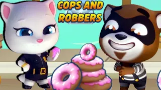 TALKING TOM GOLD RUN COPS AND ROBBERS EVENT AGENT ANGELA UNLOCKED vs RACCOON BOSS FIGHT GAMEPLAY