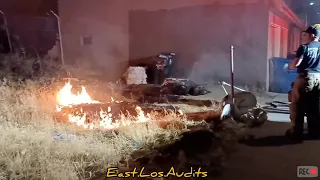 Small fire in Boyle heights with Los Angeles fire dept. engine 202