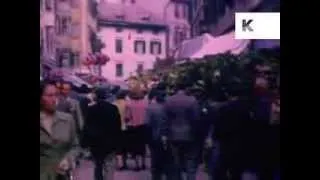 Late 1940s Italy, Fruit Market, Rare Colour Home Movies, Archive Footage