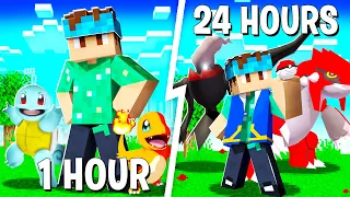 I Spent 24 HOURS in Minecraft PIXELMON! (Pokémon in Minecraft)