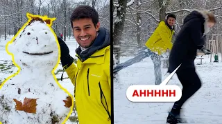 Snowball fighting my girlfriend! | Dhruv Rathee Vlogs