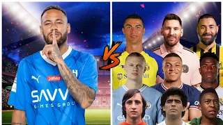 Al Hilal Neymar 🆚 LEGENDS (Messi Ronaldo Mbappe Haaland Benzema Vinicius Maradona Pele Cruyff) 🔥💪