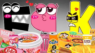 Convenience Store PINK YELLOW Food Mukbang vs Alphabet Lore F vs PK | Alphabet Lore ANIMATION |ASMR