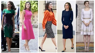 World's most beautiful and gorgeous Queen 👑 Letizia of Spain dress collection/queen Letizia outfits