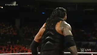 Roman Reigns First Spears on Brock Lesnar - Raw - January 18, 2016