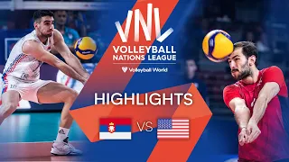 🇷🇸 SRB vs. 🇺🇸 USA - Highlights Week 2 | Men's VNL 2022