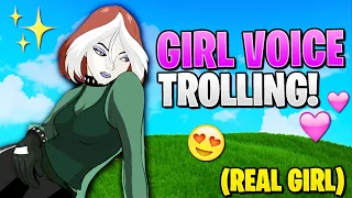 GIRL Voice Trolling the THIRSTIEST Simps in FORTNITE Random Duos! *REAL GIRL* | Castle