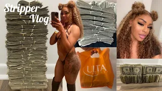 Weekly Stripper Vlog: Big Money Counts, Labor Day Weekend, Makeup Shopping, New Wig&Weird Customersヅ