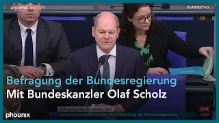 Bundestag: Regierungsbefragung mit Bundeskanzler Scholz