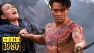 Mark Dacascos in the final fight against the Yakuza clan in the movie Crying Freeman (1995)