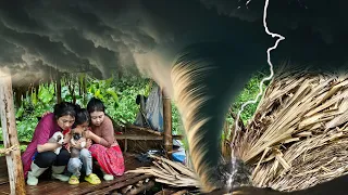 The three sisters escaped the terrible storm when the Hut collapsed.