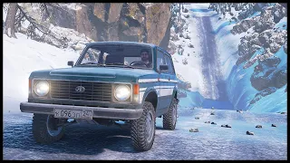 ICE ROAD With SUMMER TIRES! - SnowRunner