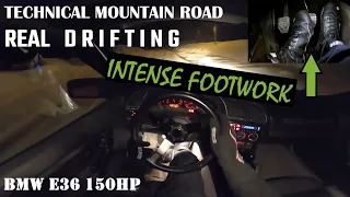 HIGH SPEED TOUGE DRIFTING - BMW E36 150HP - INTENSE FOOTWORK