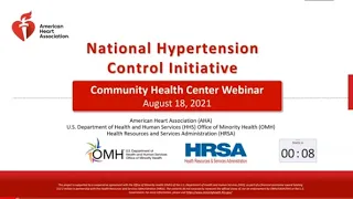 National Hypertension Control Initiative (NHCI) Community Health Center Webinar, August 2021