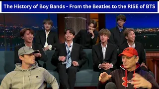 Two ROCK Fans REACT to The History of Boy Bands   From the Beatles to the RISE of BTS