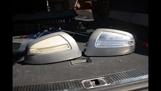 Mercedes C Class W204 Mirror glass removal and indicator replacement