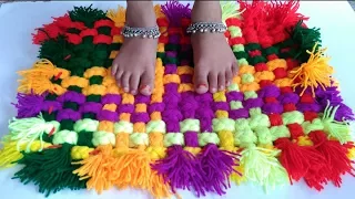 How to make Rug, Carpet, Table mat, Door mat using Woolen