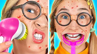 RENOVACIÓN EXTREMA CON TRUCOS Y DISPOSITIVOS || ¡De nerd a popular! Secretos de belleza por 123 GO!