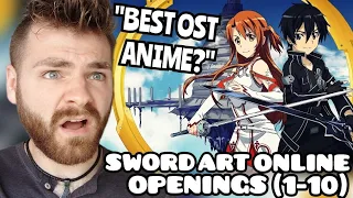 First Time Reacting to "SWORD ART ONLINE Openings & Endings (1-10)" | New Anime Fan!