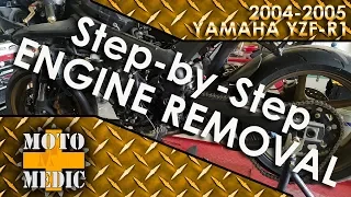 2004-2006 Yamaha R1 Engine Removal - Tutorial