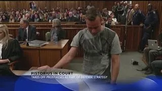 Pistorius walks on stumps for judge, sentencing on July 6