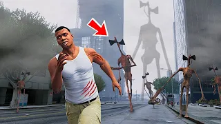 I Found Siren Head on GTA 5 (Scary) Finally Franklin Escaped from the Sirenhead