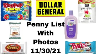 Dollar General Penny List - 11/30/21