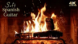 🔥 Soft Spanish Guitar Music Fireplace 🔥