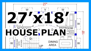 27'x18' House Plans Design || 486 Sq. Ft. Home Plan Design ||