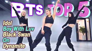 [Dance Workout] BTS TOP 5 Dance Workout  - Idol, Boy With Luv, Black Swan, On, Dynamite