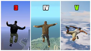 FALLING from the HIGHEST POINT #1 In GTA Games (2001-2022)