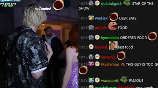 xQc Actually Ordered food at Amouranth's Party