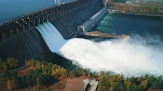 Братская ГЭС 2021. Сброс воды.
