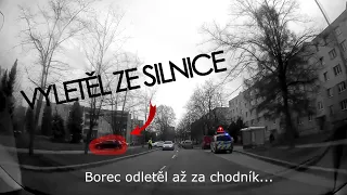 BOURAČKY, PŘEDJÍŽDĚNÍ, CHODEC NA ČERVENOU, CZECH DASHCAM