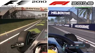 F1 Game Comparison (2010 - 2018 | Melbourne Grand Prix Circuit | Australian GP Hotlaps)