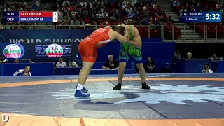 1/4 FS - 97 kg: A. SADULAEV (RUS) v. M. IBRAGIMOV (UZB)