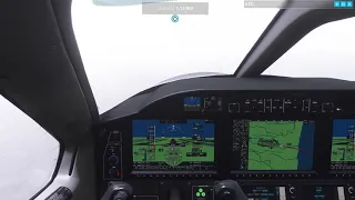 Microsoft Flight Simulator 2020 ,Lightning strike lights up the approach for the TBM 930 Juanda WARR