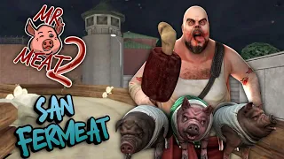 Mr Meat 2 Alot Of Pigs Chasing | Mr Meat 2 San Fermin Mod Full Gameplay
