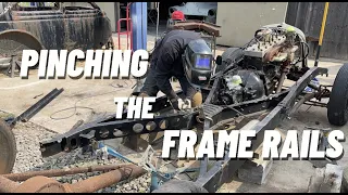 PINCHING THE FRAME RAILS TO FIT 1935 FORD SEDAN BODY