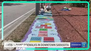 Local artists working together to beautify Sarasota area by painting sidewalks