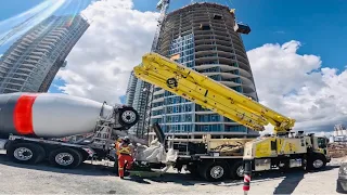 Pumping concrete halfway up a 50 storey high-rise tower!!!