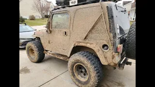 Super MUDDY OFFROAD Jeep  WRANGLER TJ - POWER WaShInG VIDEO - OVERLAND - SaTiSfYinG WaSh ViDeO