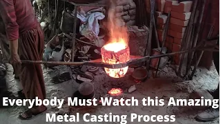 Most Amazing Process of Casting Metal Parts at local foundry with Sand Mold
