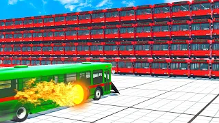 ROCKET Bus vs 100 Buses! DESTRUCTION CHALLANGE!