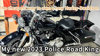 This is the cheapest way to own a new Harley-Davidson Bagger.  The 2023 Road King - Police Edition.