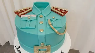 UAE Police Uniform Fondant Cake | Sharp Edge on Cake