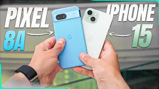 CUESTA LA MITAD y VAS A FLIPAR!! Pixel 8a vs iPhone 15