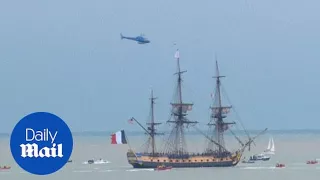 French 18th-century warship replica makes glamorous exit - Daily Mail