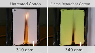Flame Test - Untreated vs Bruck Flame Retardant Cotton Fabric